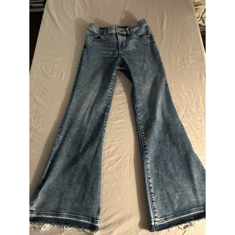 Express Women’s 70s Flare Jeans Size S2 Mid Rise Light Wash